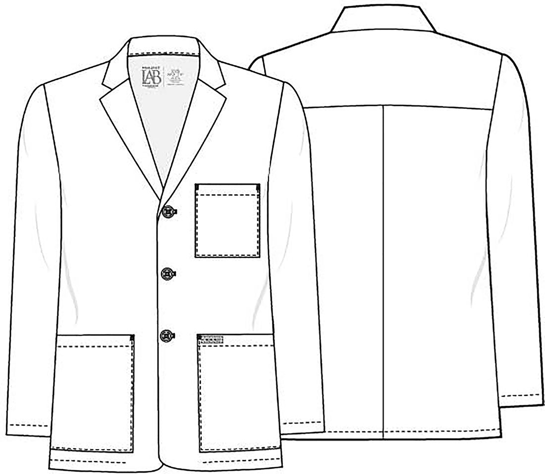 CK401 WHT PROJECT LAB 30" Men's Consultation Coat in White