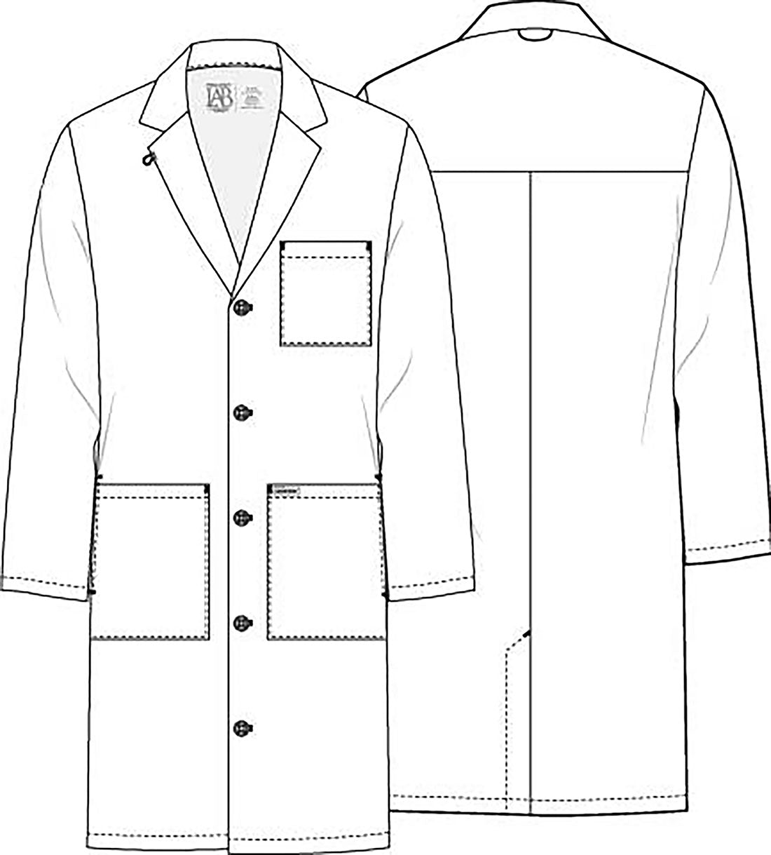 CK412 WHT PROJECT LAB 38" Men's Lab Coat in White