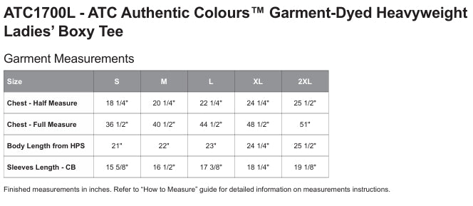 ATC1700L GARMENT-DYED HEAVYWEIGHT LADIES’ BOXY TEE.