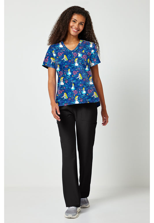 TF797 Print V-Neck Top Bow-tanical