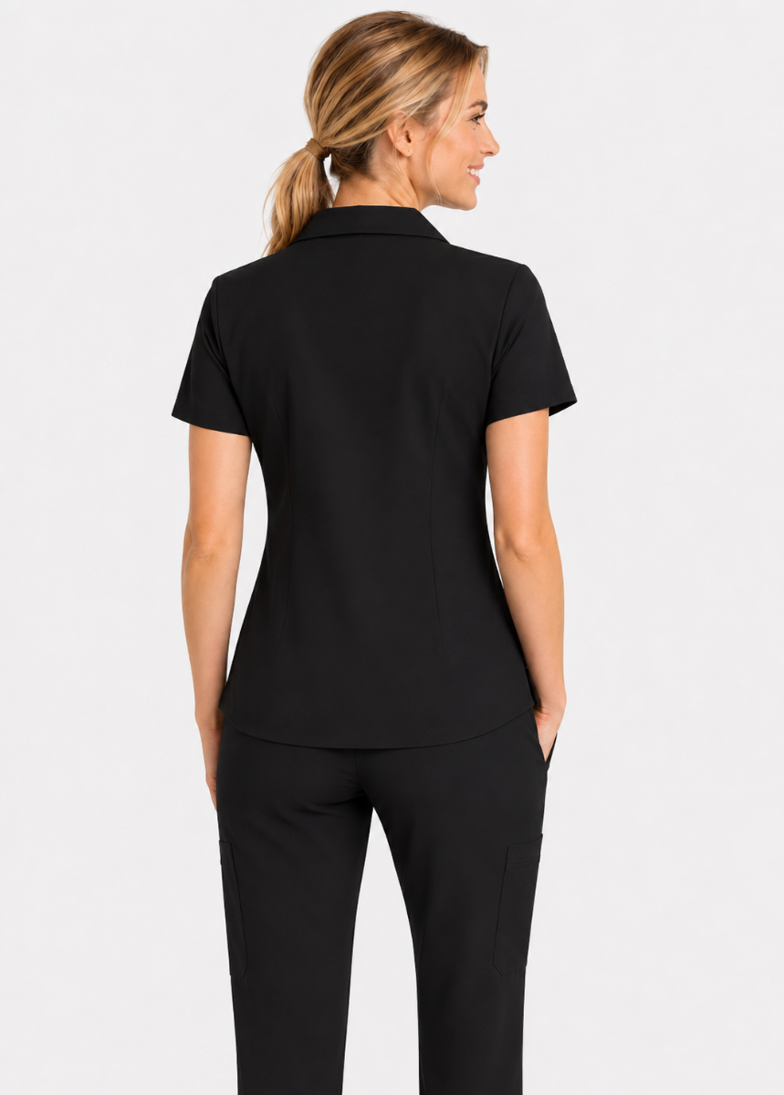 202T Zipper Front Ladies Work Top