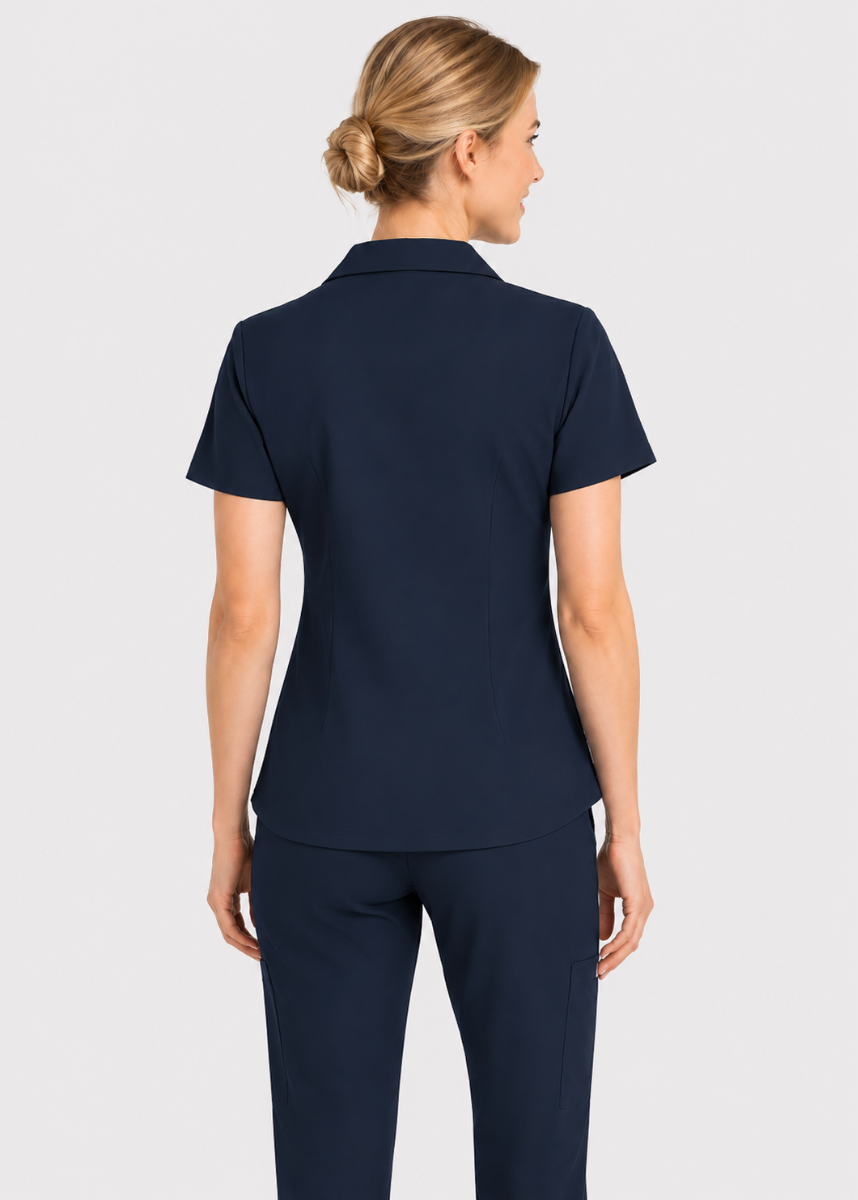 202T Zipper Front Ladies Work Top