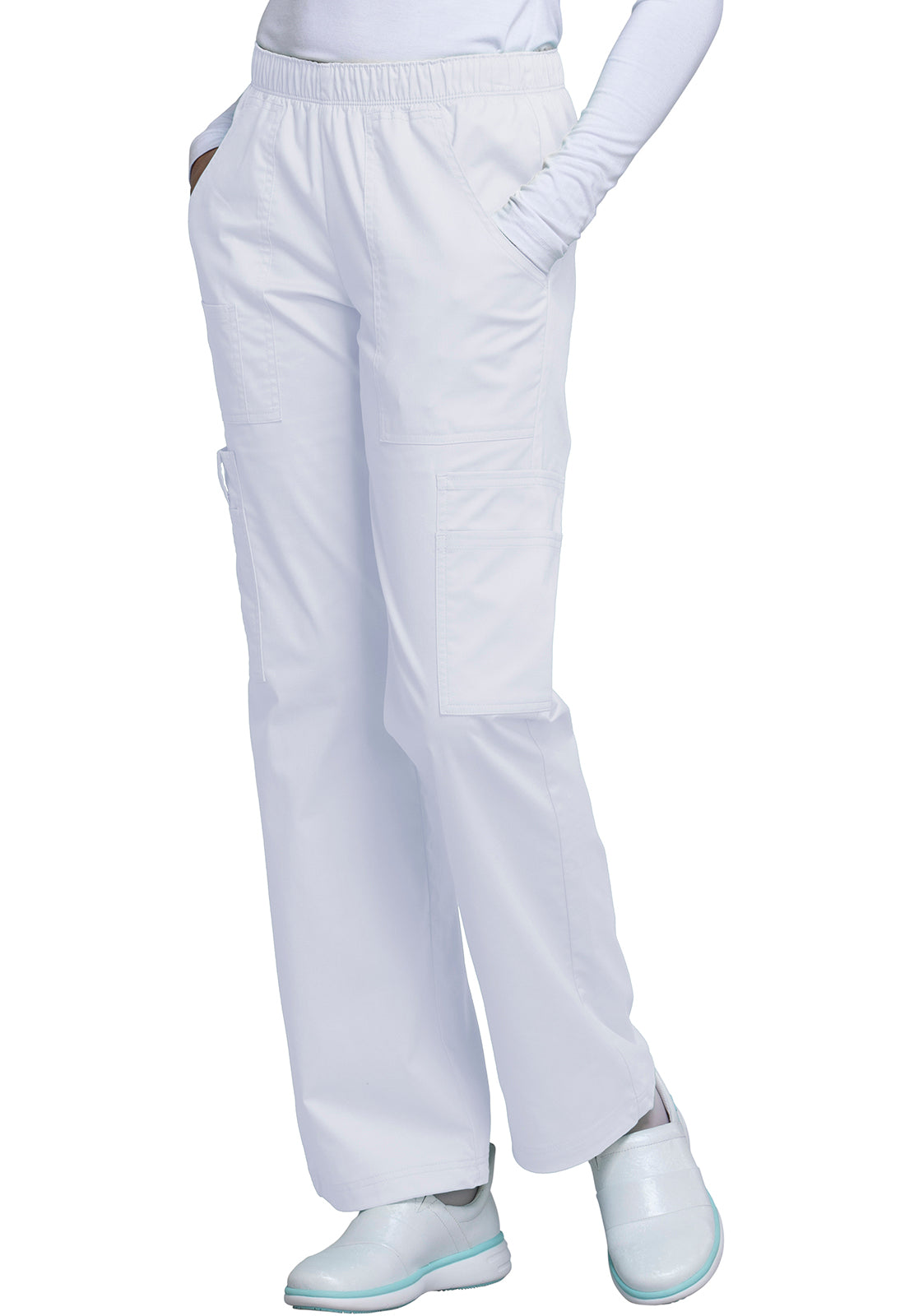4005 Cherokee CORE STRETCH Ladies Pull-On Cargo Petite Inseam: 28.5