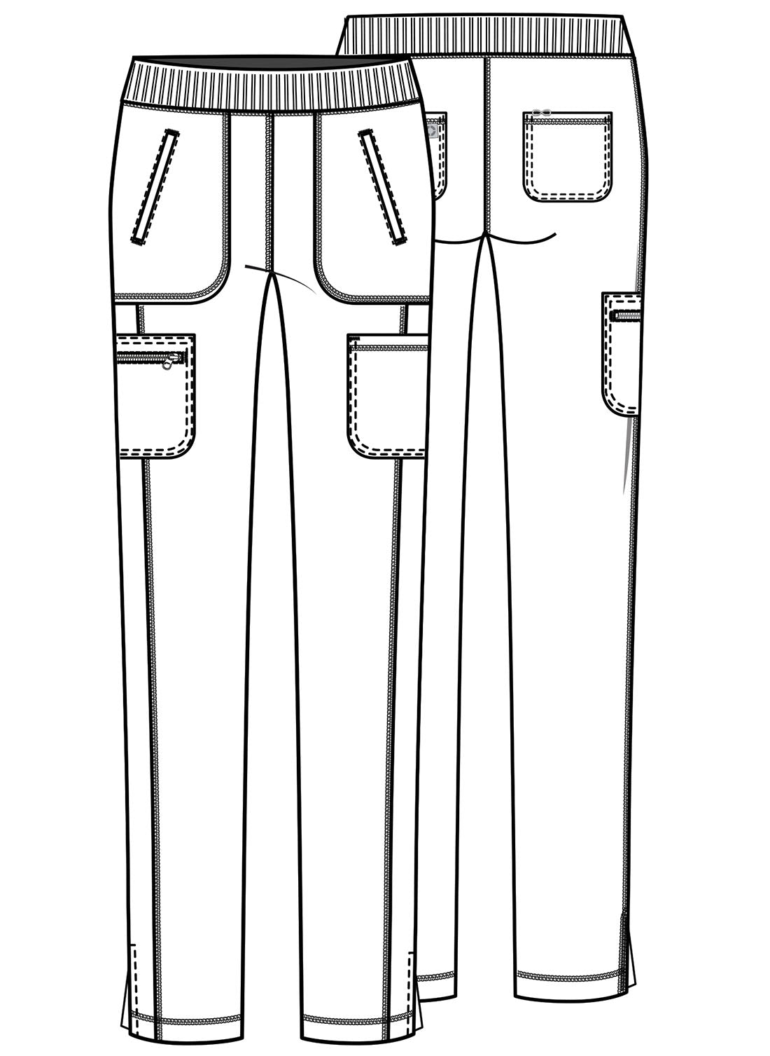 CK065A Mid Rise Tapered Leg Pull on Pant