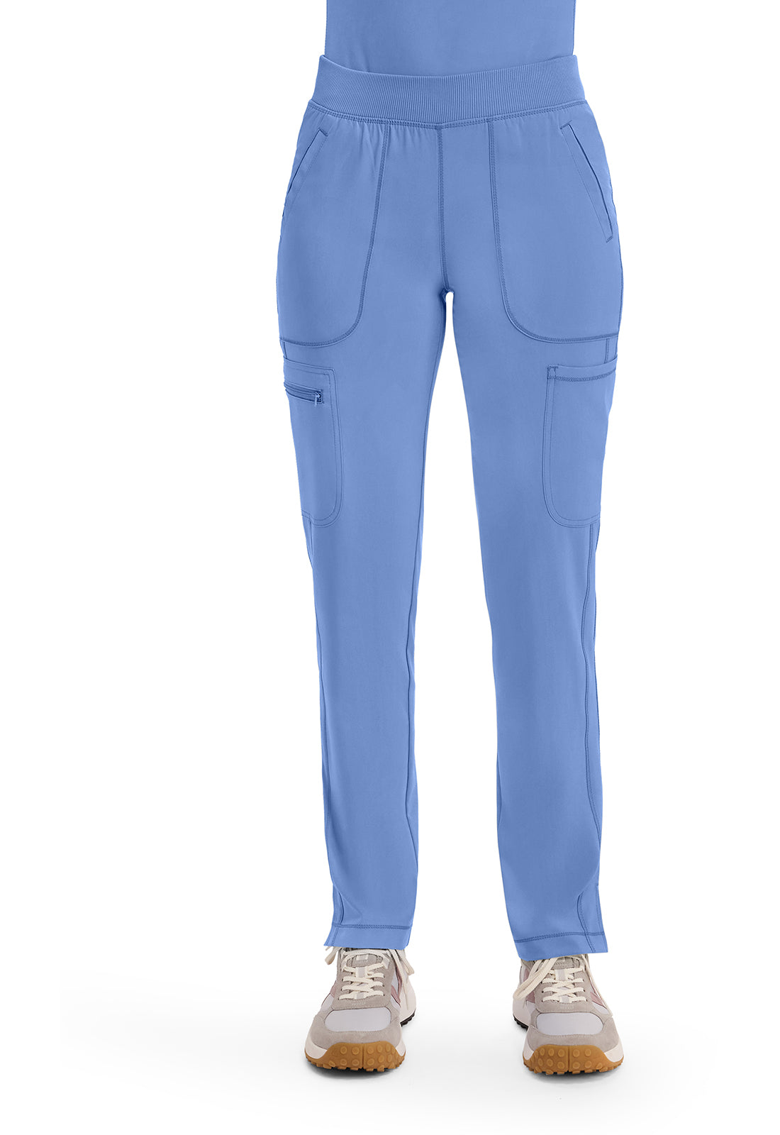 CK065A Mid Rise Tapered Leg Pull on Pant