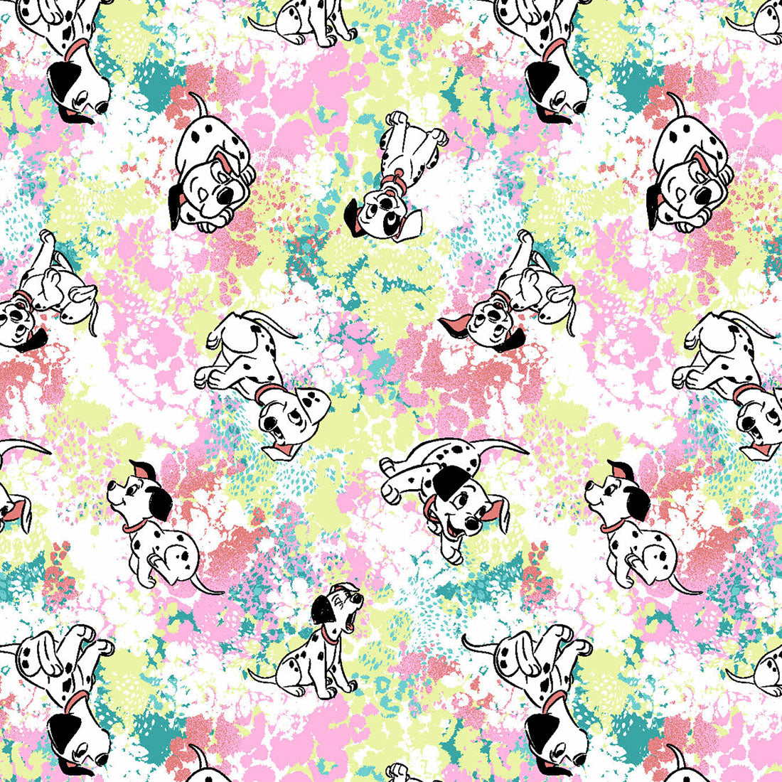 TF797 Print V-Neck Top Puppy Pile