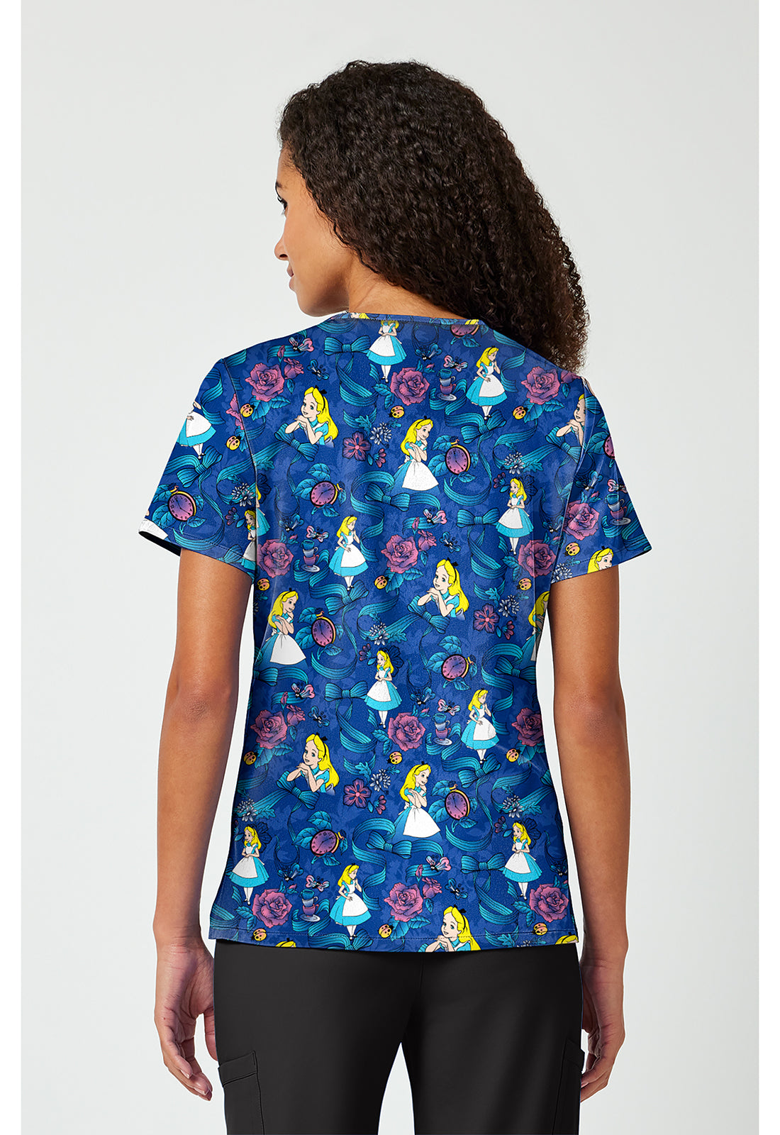 TF797 Print V-Neck Top Bow-tanical