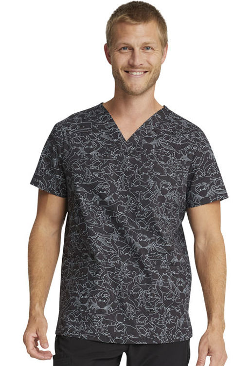 Picture of CK691 - Unisex V-Neck Print Top