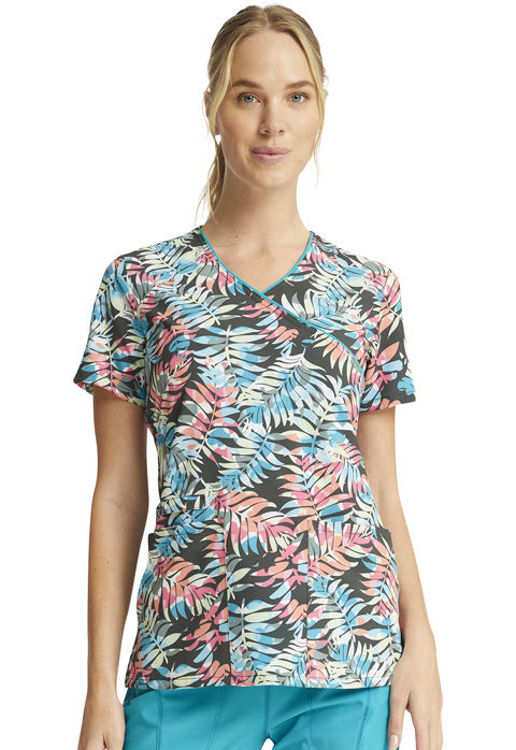 Picture of CK688 - Mock Wrap Print Top
