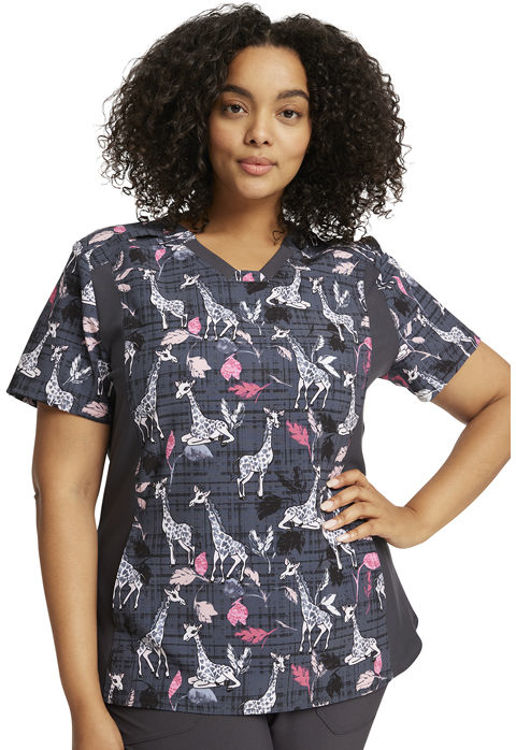 Picture of CK641 - V-Neck Knit Panel Top