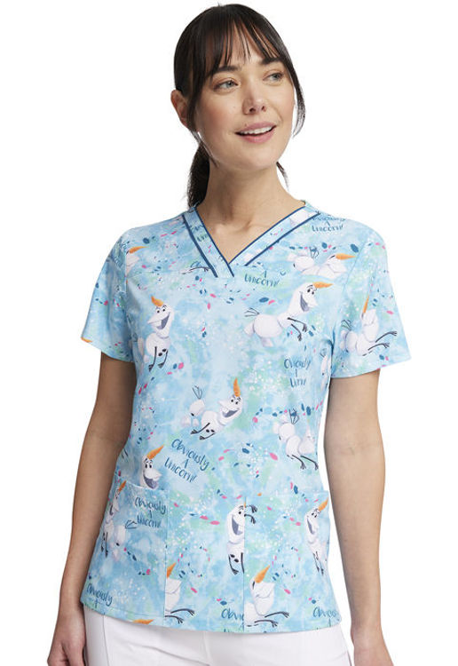 Picture of TF610 - V-Neck Print Top