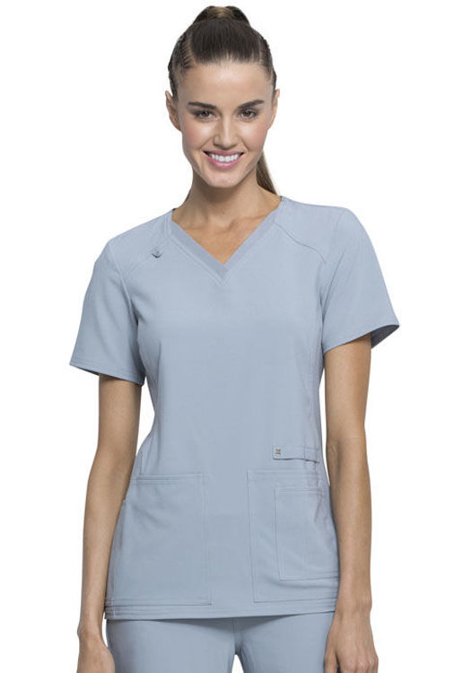 Picture of CK605 - V-Neck Knit Panel Top