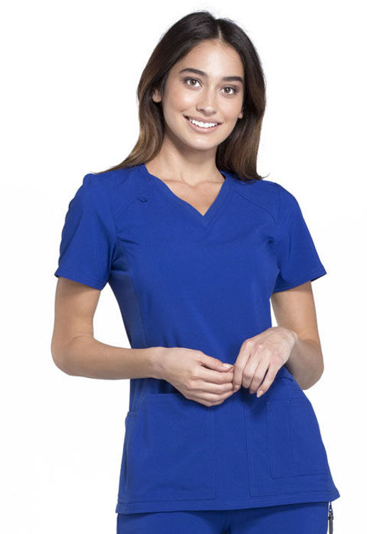 Picture of CK605 - V-Neck Knit Panel Top