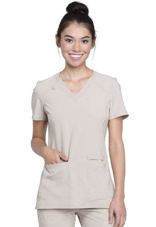 Picture of CK605 - V-Neck Knit Panel Top