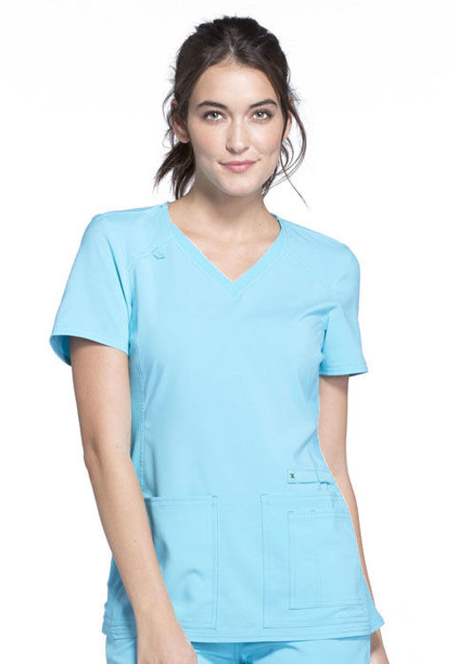 Picture of CK605 - V-Neck Knit Panel Top