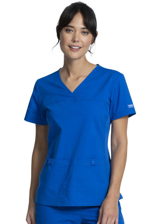 Picture of WW2968 - V-Neck Knit Panel Top