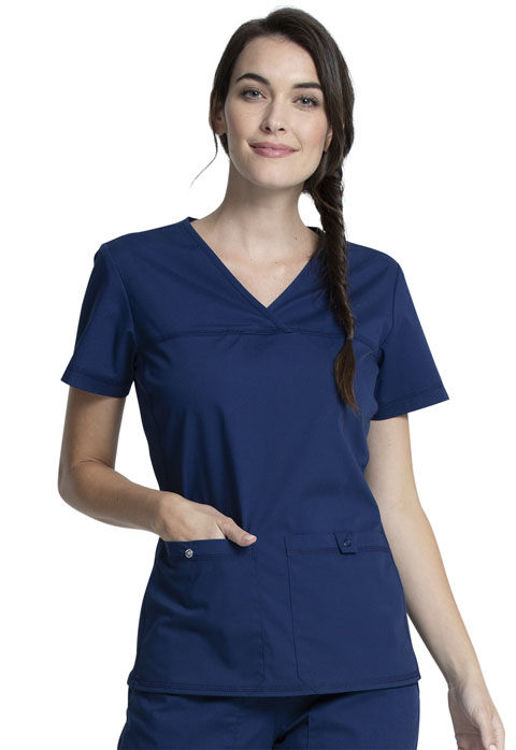Picture of WW2968 - V-Neck Knit Panel Top