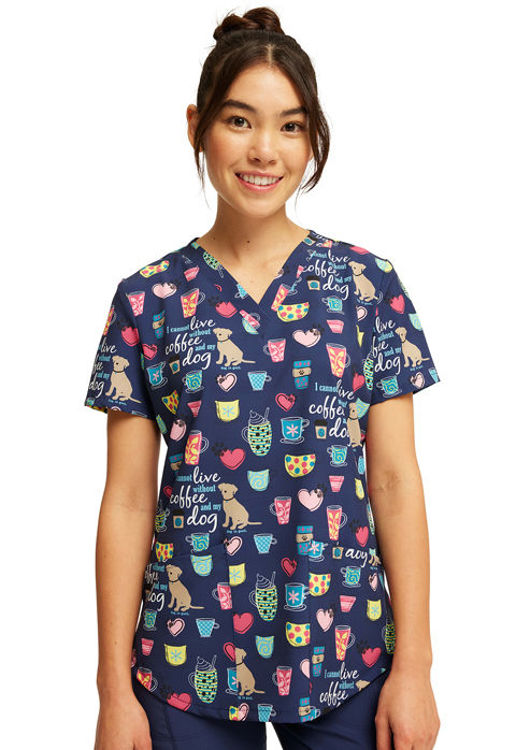 Picture of CK662 - V-Neck Print Top