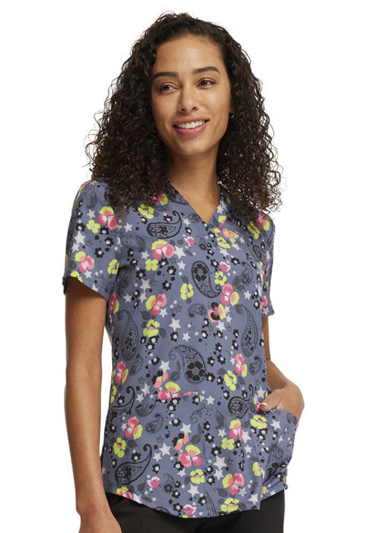 Picture of CK662 - V-Neck Print Top