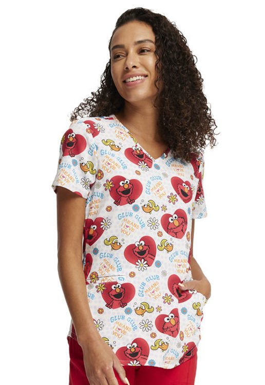 Picture of TF737 - V-Neck Print Top