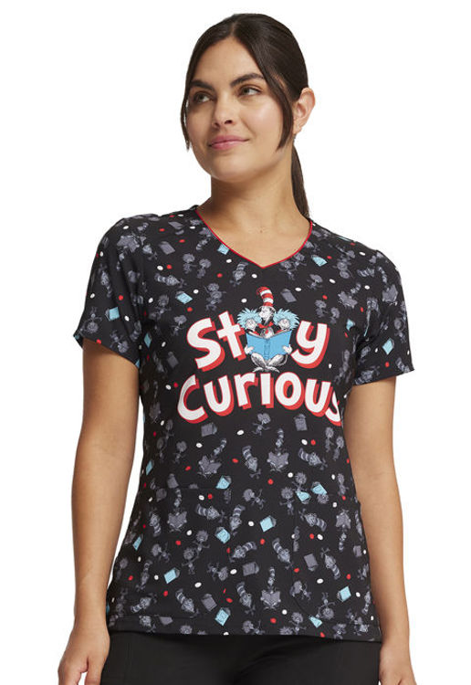 Picture of TF659 - V-Neck Print Top