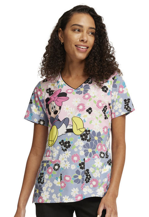 Picture of TF614 - V-Neck Print Top