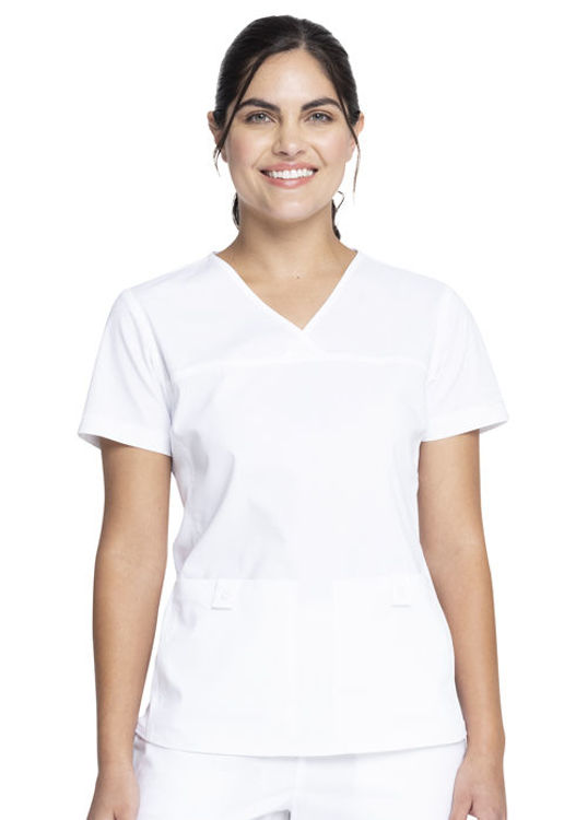 Picture of WW2968 - V-Neck Knit Panel Top