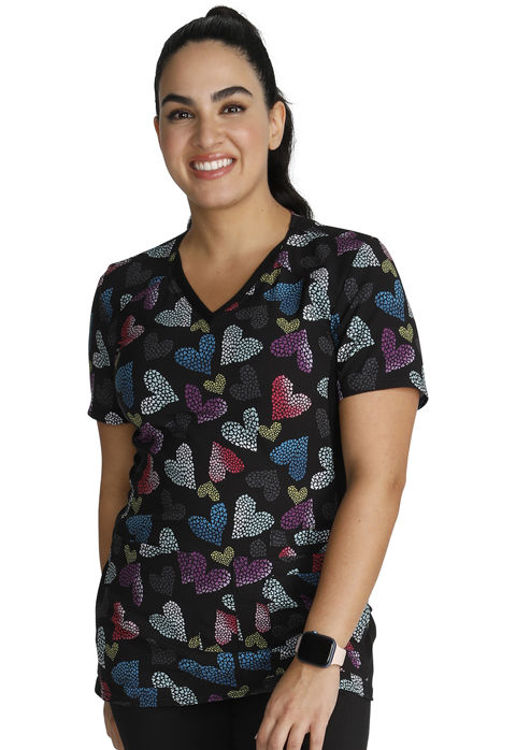 Picture of CK636 - V-Neck Knit Panel Top
