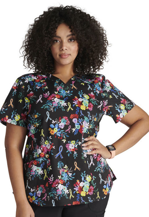 Picture of CK652 - V-Neck Print Top