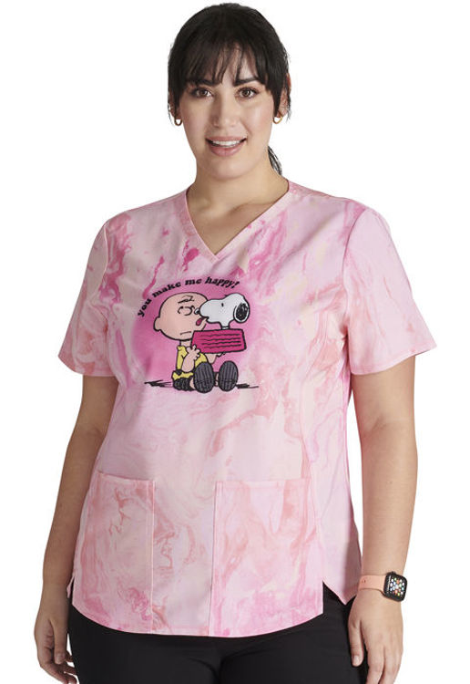 Picture of TF770 - V-Neck Print Top