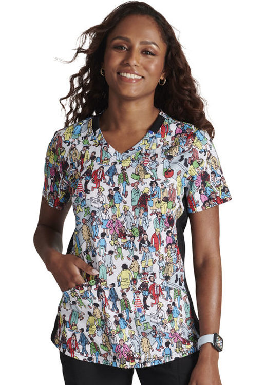Picture of TF764 - V-Neck Print Top