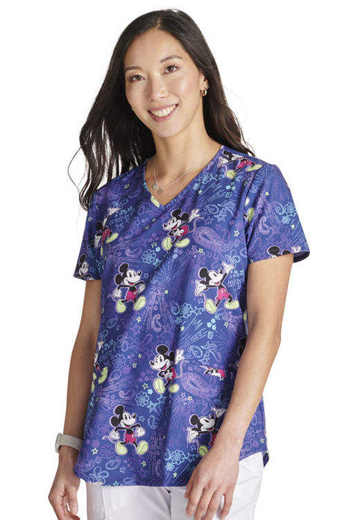 Picture of TF737 - V-Neck Print Top