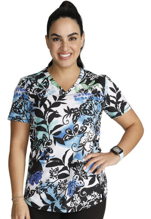 Picture of CK703 - V-Neck Print Top