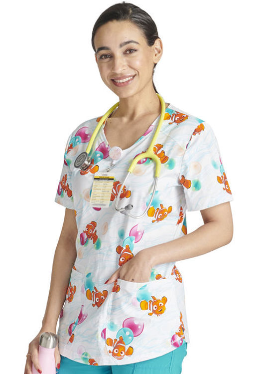 Picture of TF727 - V-Neck Print Top