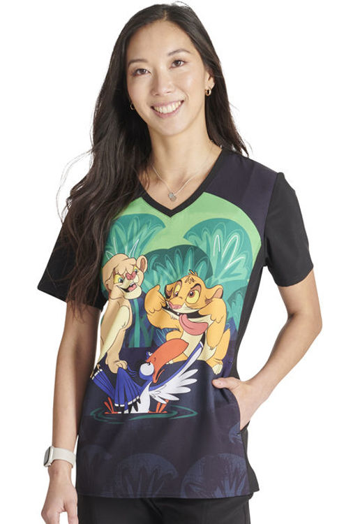 Picture of TF627 - V-Neck Print Top