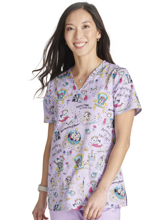 Picture of CK671 - V-Neck Print Top
