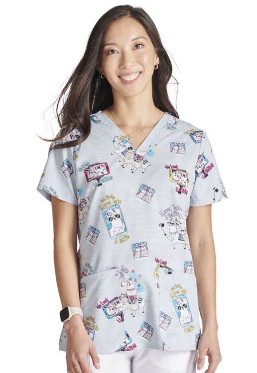 Picture of CK671 - V-Neck Print Top