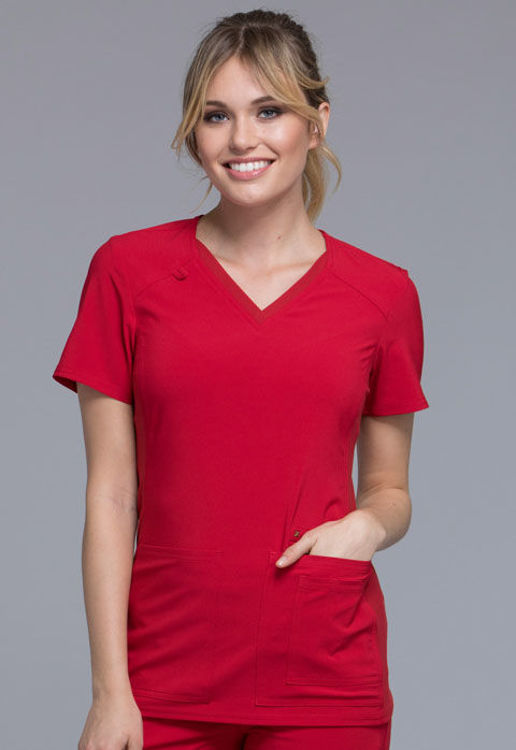 Picture of CK605 - V-Neck Knit Panel Top
