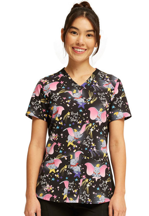 Picture of TF780 - V-Neck Print Top