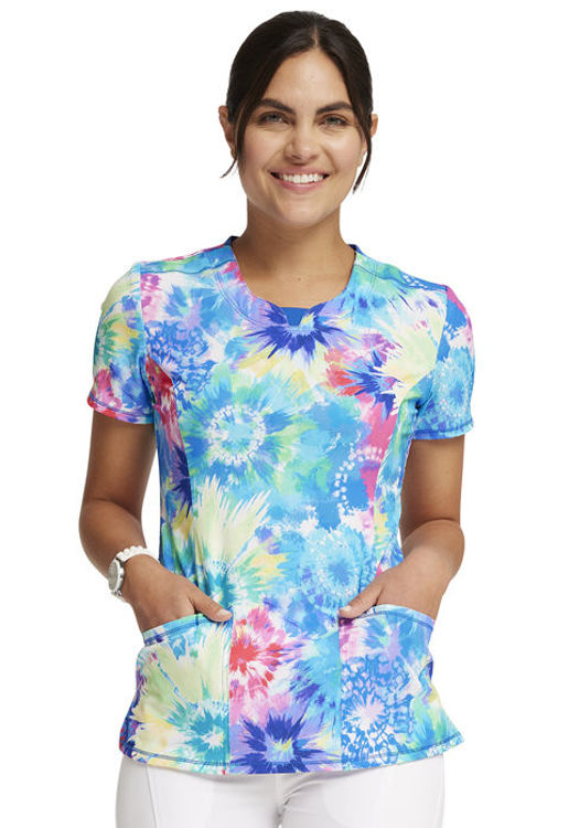 Picture of CK609 - Round Print Neck Top