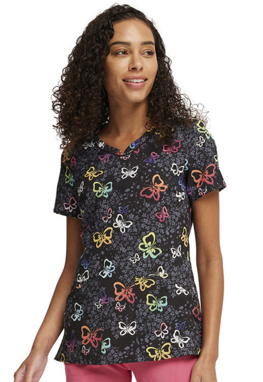 Picture of CK678 - V-Neck Print Top