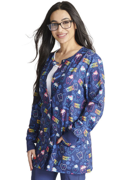 Picture of CK321 - Snap Front Print Warm-up Jacket
