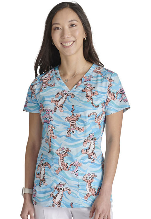 Picture of TF776 - V-Neck Print Top