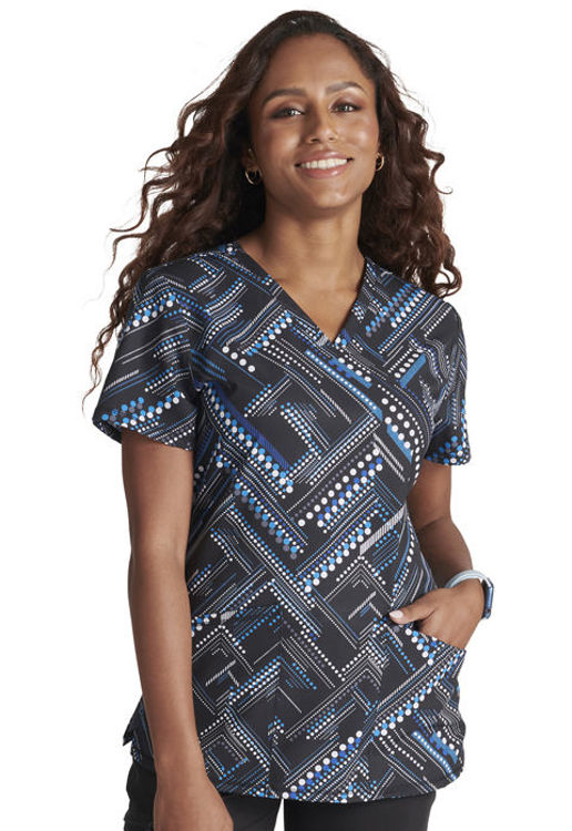 Picture of CKA705 - V- Neck Print Top