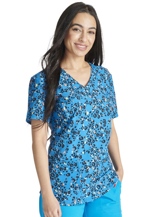 Picture of CKA710 - Mock Wrap Print Top