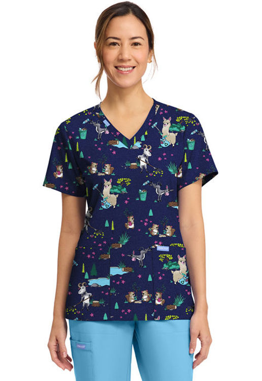 Picture of CK856 - Women's Print V-Neck Top
