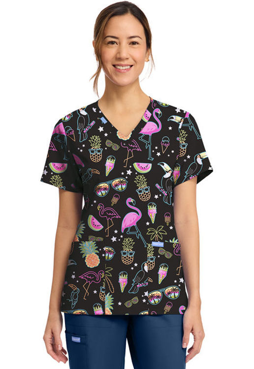 Picture of CK856 - Women's Print V-Neck Top