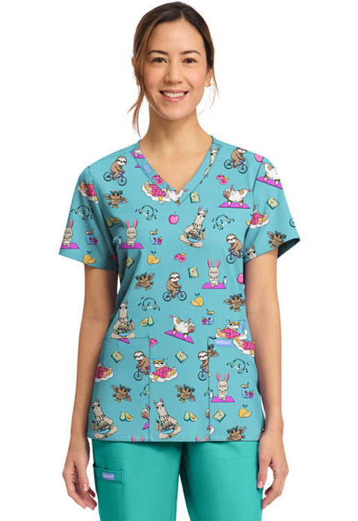 Picture of CK856 - Women's Print V-Neck Top