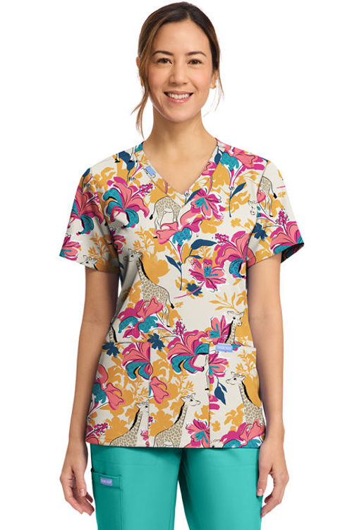 Picture of CK856 - Women's Print V-Neck Top