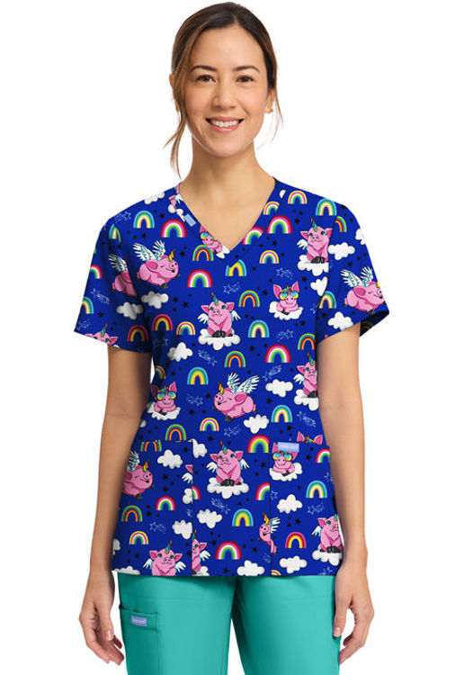 Picture of CK856 - Women's Print V-Neck Top